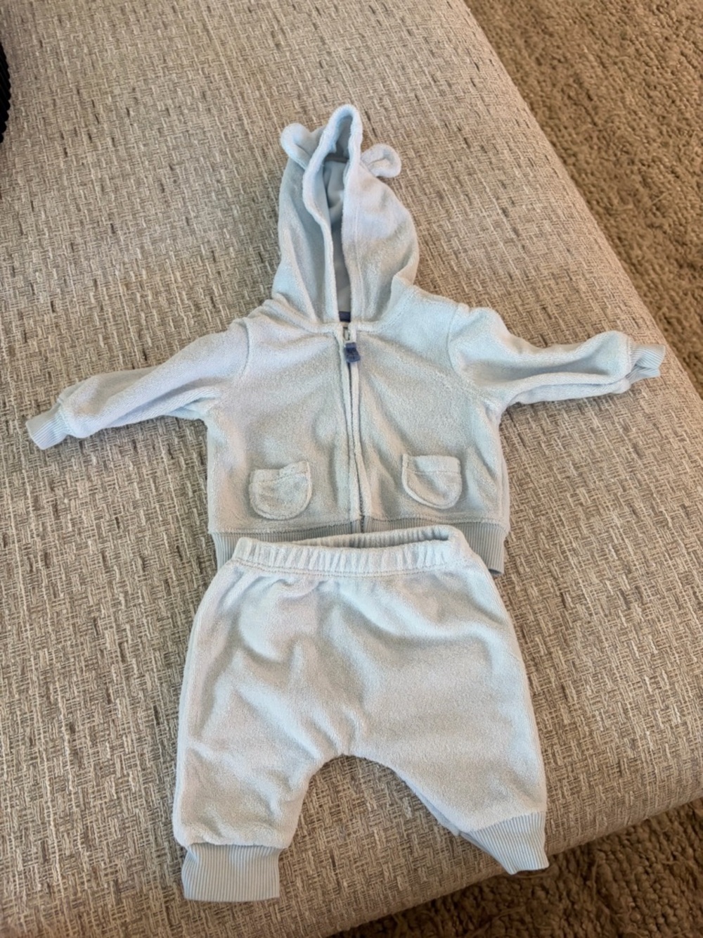 Never Worn Baby Blue Hooded Two-Piece Set